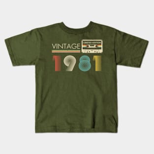 Vintage 1981 Limited Edition Cassette Kids T-Shirt